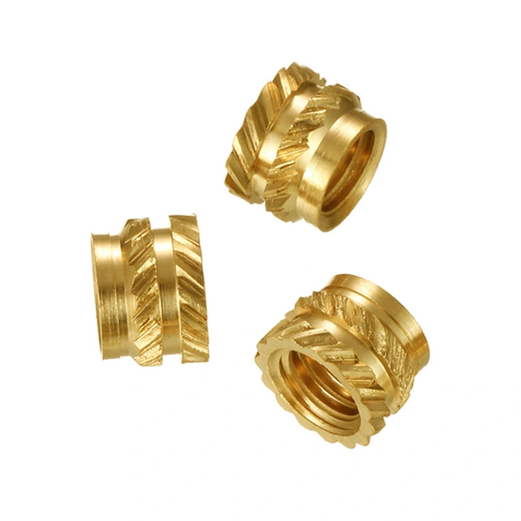 M2 M2.5 M3 M3.5 M4 M5 M6 M8 Aluminium Nut Brass Blind Knurl Molded-in Insert Nut for Plastic Injection Moulding Heat Staking Brass Threaded Insert for Plastic