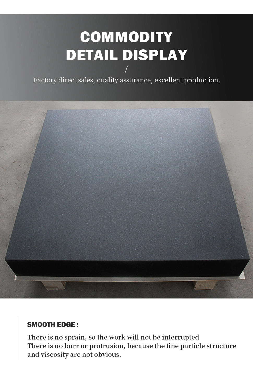 Black Flat Measurement Table Granite Surface Plate